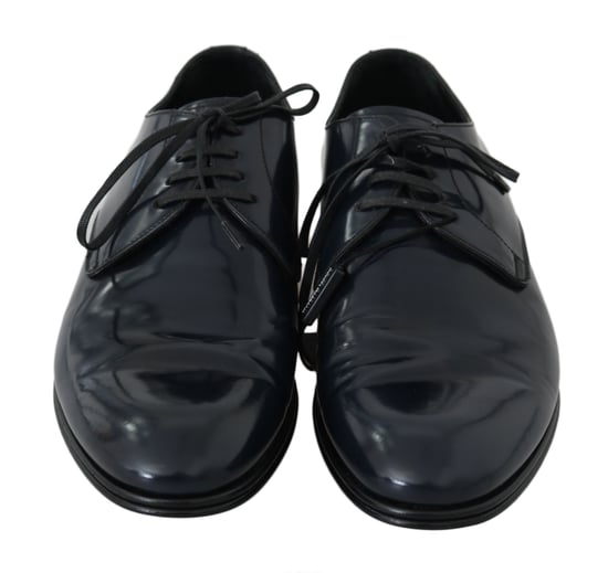 Dolce & Gabbana Blaue Leder Derbyformale Herren Schuhe - Image 4