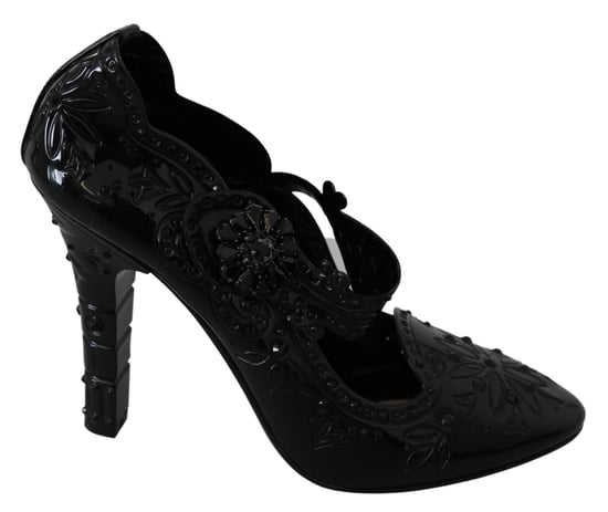 Blumen Pumps Absatz Schuhe aus Lackleder - Image 1