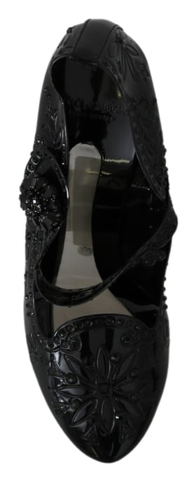 Blumen Pumps Absatz Schuhe aus Lackleder - Image 2