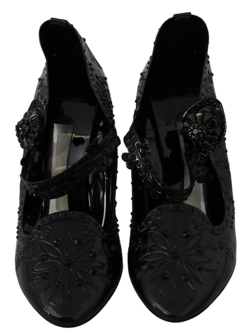 Blumen Pumps Absatz Schuhe aus Lackleder - Image 3