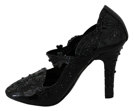 Blumen Pumps Absatz Schuhe aus Lackleder - Image 6