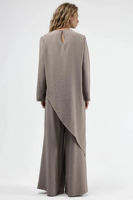 Texturierte Knopfleisten-Bluse mit langen Ärmeln - Image 3