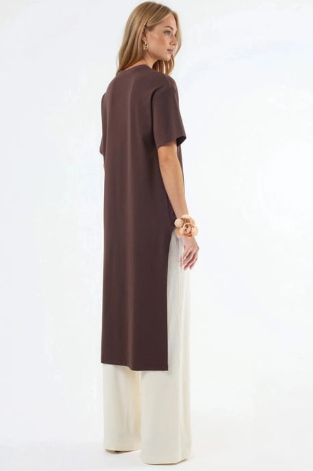 Oversized Crew Neck Tunika mit Schlitz - Image 2