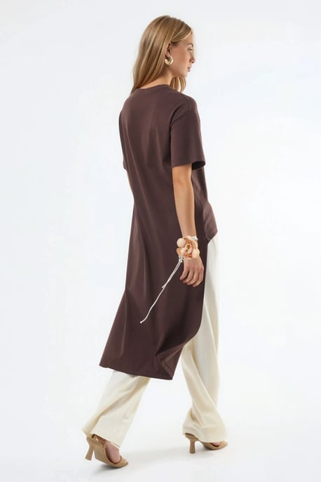 Oversized Crew Neck Tunika mit Schlitz - Image 3