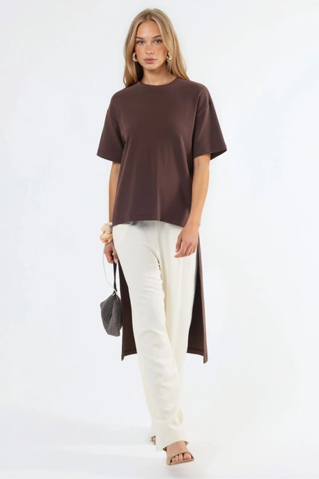 Oversized Crew Neck Tunika mit Schlitz - Image 4