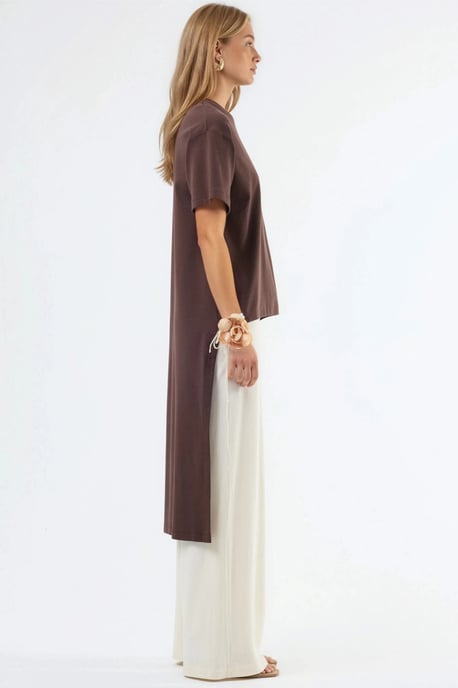 Oversized Crew Neck Tunika mit Schlitz - Image 5