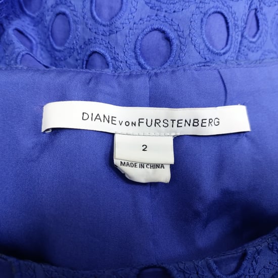 Diane von Furstenberg Augenloch Mini Kleid aus blauer Baumwolle - Image 2