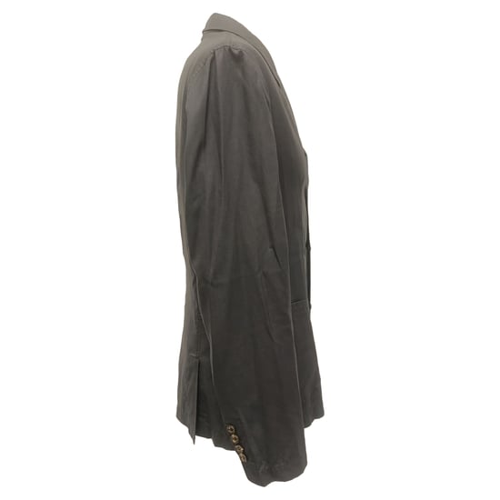 Brunello Cucinelli Einreihiger Blazer mit Taschen aus grauer Wolle - Image 2