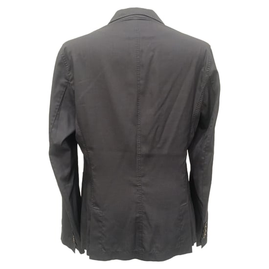 Brunello Cucinelli Einreihiger Blazer mit Taschen aus grauer Wolle - Image 3