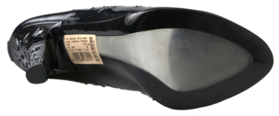 Dolce & Gabbana Schwarze CINDERELLA Blumen Kristallabsatzschuhe - Image 3