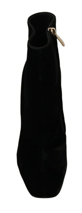 Samt Ankle Boots mit verziertem Blockabsatz - Image 4