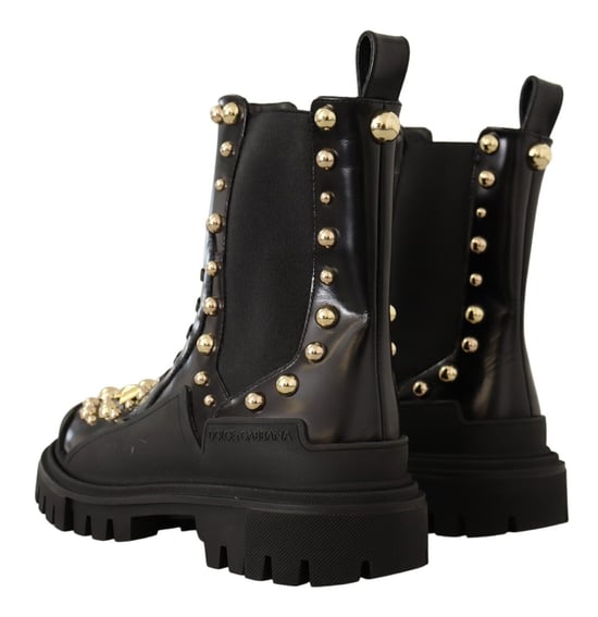 Dolce Gabbana Nieten-Leder-Stiefeletten - Image 4
