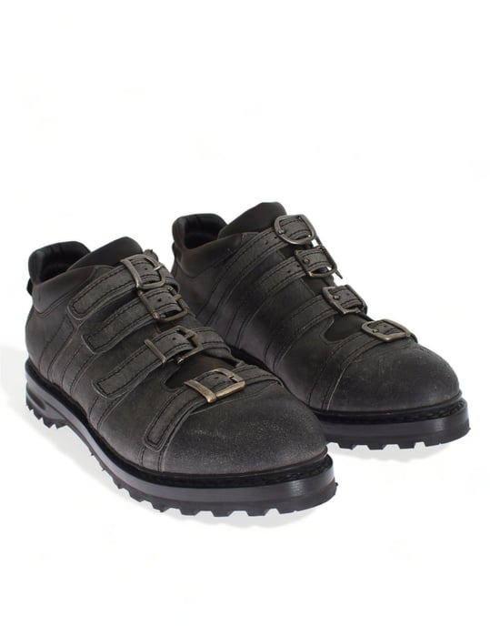 Dolce & Gabbana Graue Leder-Ankle-Strap-Stiefel - Image 3