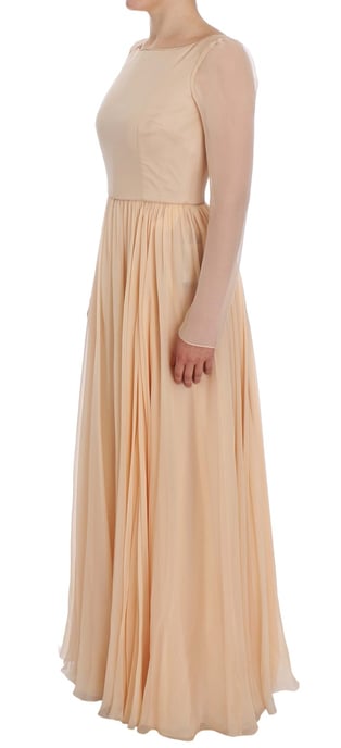 Dolce Gabbana Maxikleid Beigefarben Plissiert - Image 2