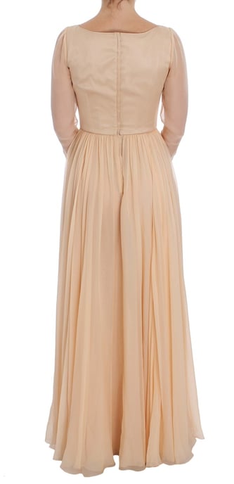 Dolce Gabbana Maxikleid Beigefarben Plissiert - Image 3