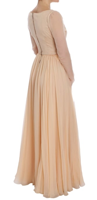 Dolce Gabbana Maxikleid Beigefarben Plissiert - Image 4