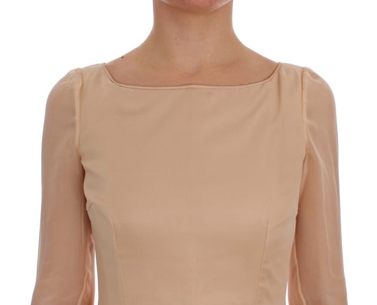 Dolce Gabbana Maxikleid Beigefarben Plissiert - Image 5