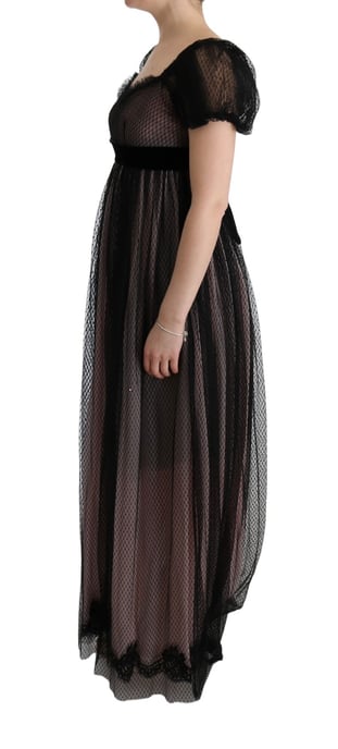Tüll-Maxikleid mit Samt-Taille - Image 3