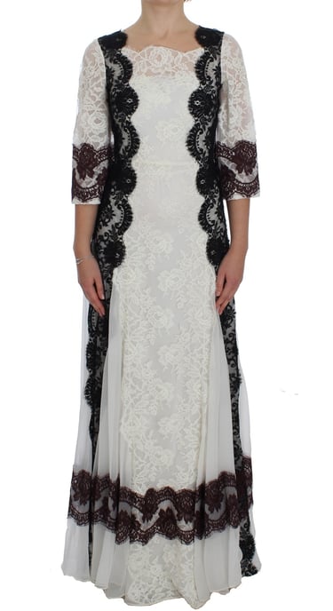 Spitzen-Maxi-Kleid Bootsausschnitt 3/4-Ärmel - Image 1