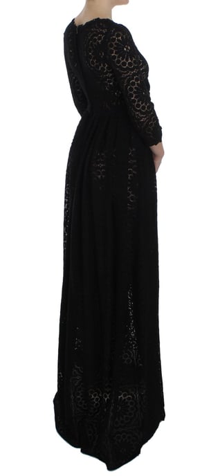 Spitzen-Maxi-Kleid Schwarz 34 Ärmel - Image 4