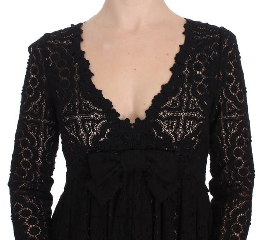 Spitzen-Maxi-Kleid Schwarz 34 Ärmel - Image 5