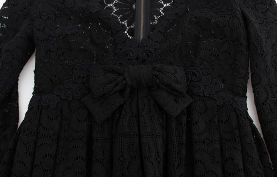 Spitzen-Maxi-Kleid Schwarz 34 Ärmel - Image 6
