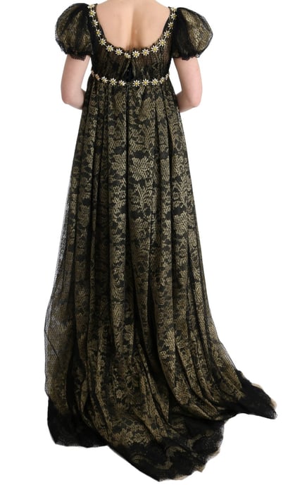 Spitzen-Abendkleid mit bestickten Gänseblümchen - Image 3