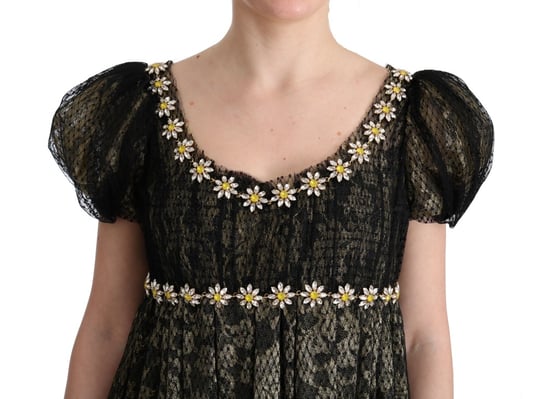 Spitzen-Abendkleid mit bestickten Gänseblümchen - Image 5
