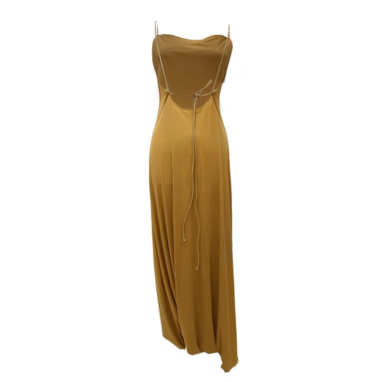 Salvatore Ferragamo rückenfreies Maxikleid aus braunem Polyethylen - Image 3