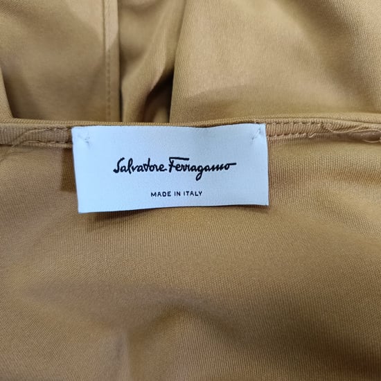 Salvatore Ferragamo rückenfreies Maxikleid aus braunem Polyethylen - Image 4