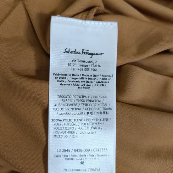 Salvatore Ferragamo rückenfreies Maxikleid aus braunem Polyethylen - Image 5