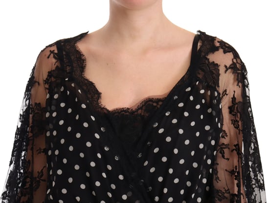 Blumenmuster Maxi-Kleid Punktemuster Spitze - Image 2