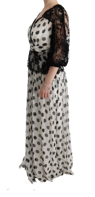Punkte Maxi-Kleid mit Spitzenbesatz - Image 3