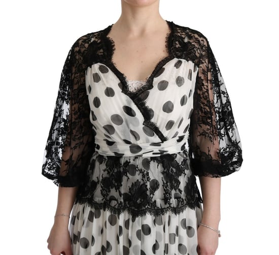 Punkte Maxi-Kleid mit Spitzenbesatz - Image 6