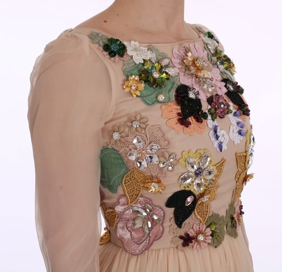 Blumenverziertes Kleid mit langen Ärmeln Maxi-Kleid - Image 6
