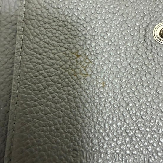 Saint Laurent Grained Zip Compact Rive Gauche Geldbörse aus grauem Leder - Image 4