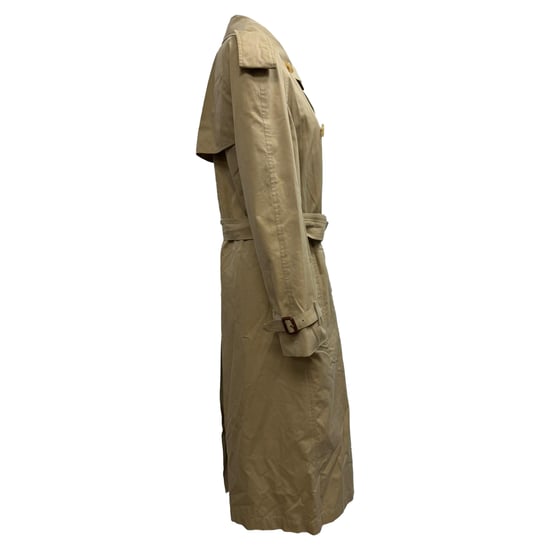 Burberry Beigefarbener Baumwoll-Trenchcoat mit Doppelreiher und Gürtel - Image 2