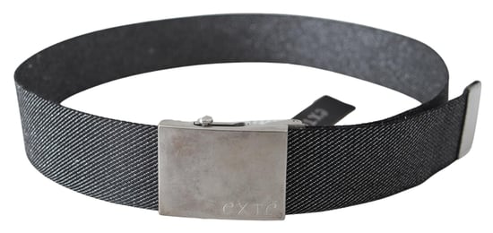 Exte Schwarze Silberne Metallgebürstete Buckle Taillengürtel - Image 2