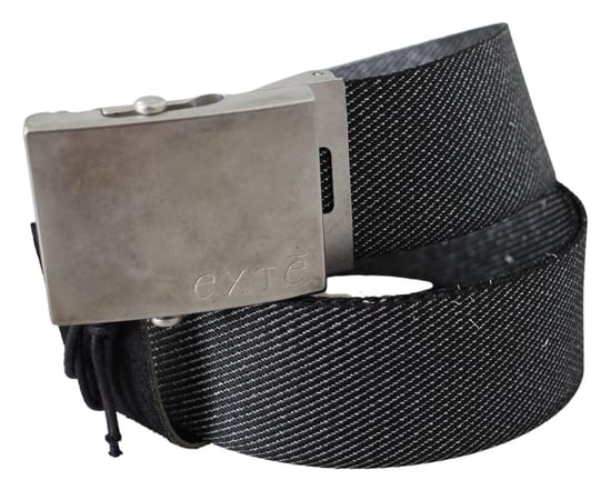 Exte Schwarze Silberne Metallgebürstete Buckle Taillengürtel - Image 3