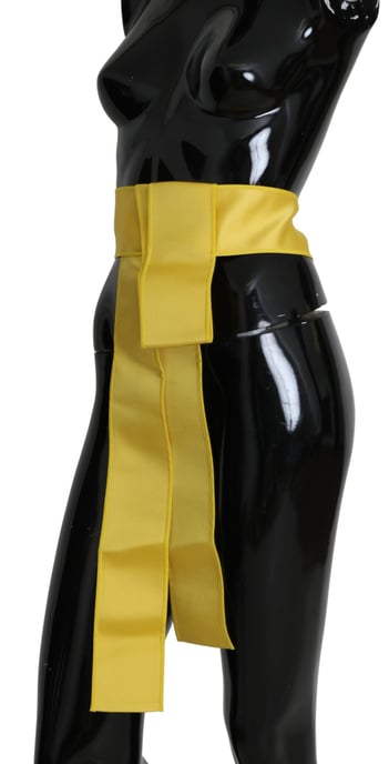 Dolce & Gabbana Gelber Taillengürtel aus Seide mit breiter Druckknopfverschluss - Image 4