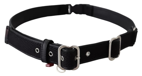 GF Ferre Schwarz Leder Gürtel mit Silber Chrome Metall Schnalle - Image 3