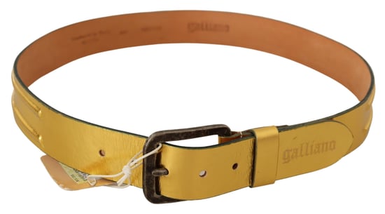 Metallischer Leder Gürtel mit goldener Schnalle - Image 3