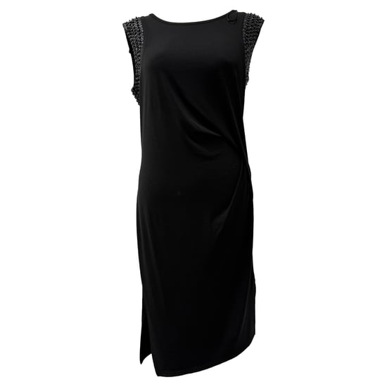 Michael Kors Pailletten-beschichtetes ärmelloses Midikleid aus schwarzem Polyester - Image 1