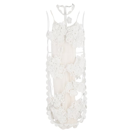Simone Rocha Blumenauschnitt Netz Midi-Kleid aus weißem Polyester - Image 1