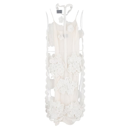 Simone Rocha Blumenauschnitt Netz Midi-Kleid aus weißem Polyester - Image 2