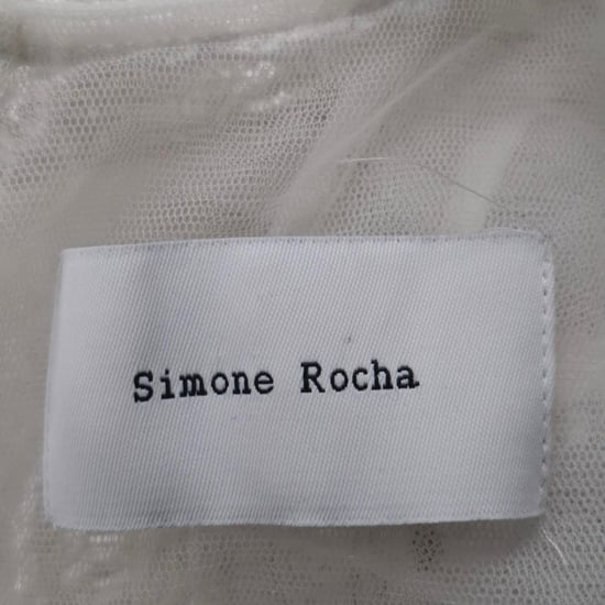 Simone Rocha Blumenauschnitt Netz Midi-Kleid aus weißem Polyester - Image 3