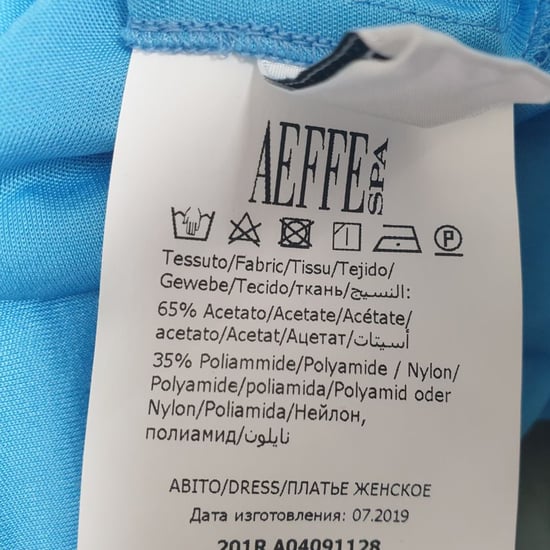 Boutique Moschino V-Ausschnitt Midi-Kleid mit Bindegürtel aus blauer Acetat - Image 5