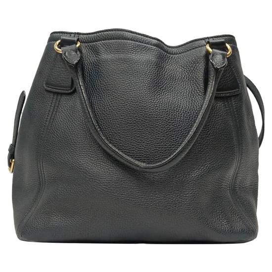 Prada Vitello Daino Einkaufstasche aus schwarzem Leder - Image 3