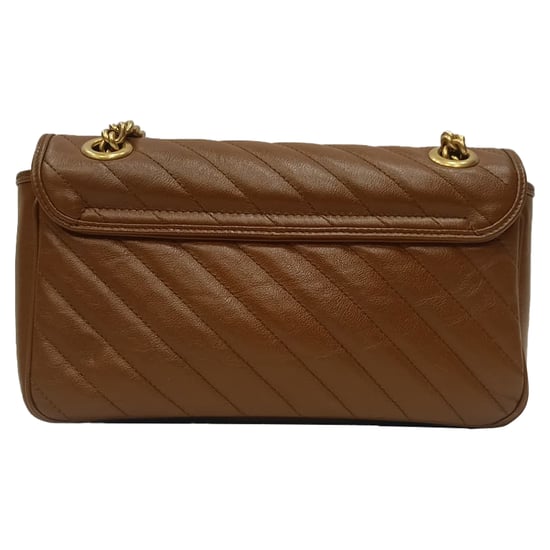 Kleine gesteppte GG Marmont Schultertasche von Gucci aus braunem Leder - Image 4