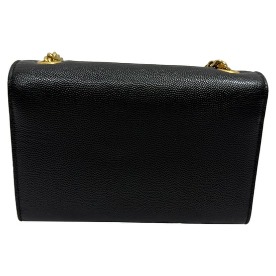 Saint Laurent Small Kate Schultertasche aus genarbtem Leder in Schwarz - Image 2